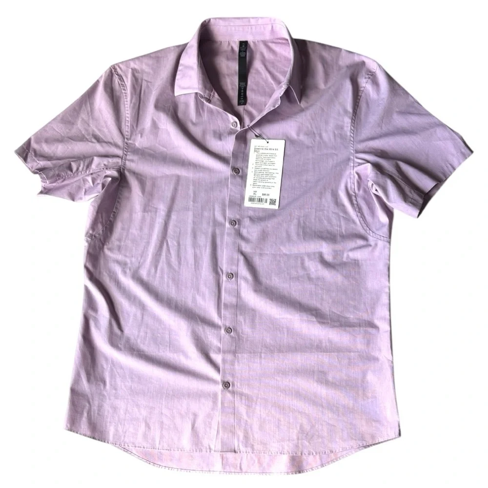 Lululemon Down To The Wire SS Heathered Vintage Plum soft/stretch shirt  | XL - Picture 8 of 16